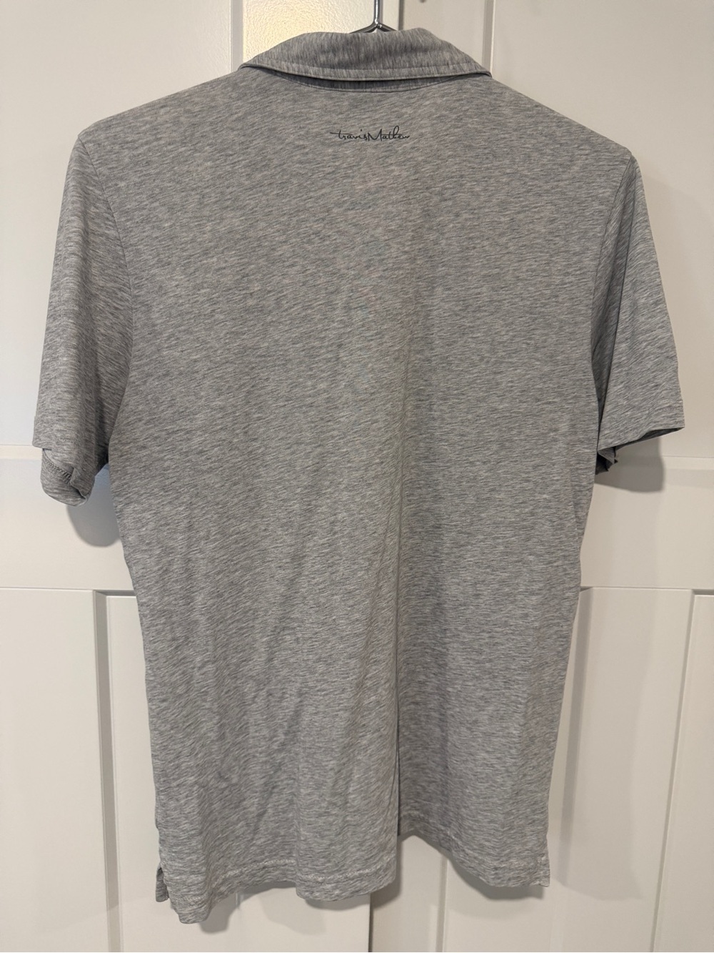 Travis Mathew Grey Polo with Teal Stripe Accents - Picture 5 of 5